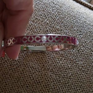Signature Coach bangle pink , crystal accents